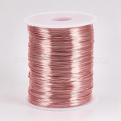 Alambre de cobre redondo para hacer joyas, Plateado de larga duración, oro rosa, 21 calibre, 0.7mm, aproximadamente 1049.87 pie / rollo (320 m / rollo), 1 rollo / 1000g