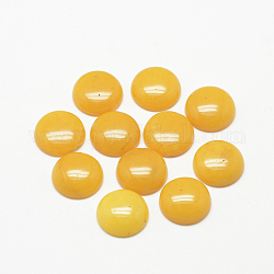 Натурального белого нефрита кабошонов, окрашенные, полукруглые / купольные, золотые, 12x5 мм