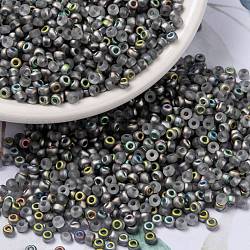 Perles rocailles miyuki rondes, Perles de rocaille japonais, 8/0, (rr4557) vitrail mat, 3mm, Trou: 1mm, environ 2111~2277 pcs/50 g