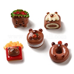 Capybaras Theme Opaque Resin Imitation Food Decoden Cabochons, Mixed Shapes, Mixed Color, 12~24.5x18~21x9~15mm