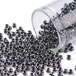Toho perline rotonde, perline giapponesi, (344) interno colore cristallo / nero, 8/0, 3mm, Foro: 1 mm, circa 222pcs/10g