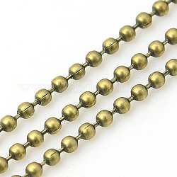 Chaînes de boule en fer, chaîne de perles, soudé, avec bobine, sans plomb et sans cadmium et sans nickel, bronze antique, 1.5mm, environ 32.8 pied (10 m)/rouleau