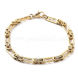 Placage sous vide 304 bracelet chaîne à maillons en acier inoxydable, or, 9-1/8 pouce (23.1 cm)
