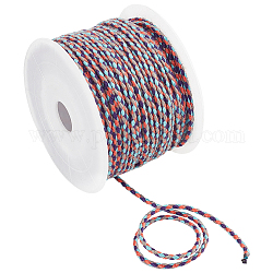Cordón de poliéster, para la fabricación de la joya, púrpura, 2mm, alrededor de 27.34 yarda (25 m) / rollo