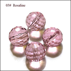 Imitation österreichischen Kristallperlen, Klasse aaa, facettiert (128 Facetten), Runde, rosa, 10 mm, Bohrung: 0.9~1 mm