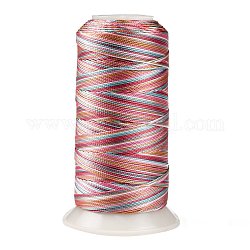Сегментная окрашенная круглая полиэфирная швейная нить, для ручного и машинного шитья, вышивка кисточкой, розовый жемчуг, 12-слойные, 0.8 мм, около 300 м / рулон