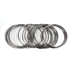 Carbon Steel Memory Wire, for Collar Necklace Making, Necklace Wire, Gunmetal, 22 Gauge, 0.6mm, about 900 circles/1000g