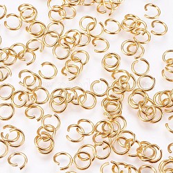 304 Edelstahl Ringe springen, offene Ringe springen, echtes 18k vergoldet, 20 Gauge, 8x0.8 mm, Innendurchmesser: 6.4 mm