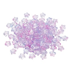 Perles en verre transparentes, étoiles du nord, violette, 8x8.5x4mm, Trou: 1mm, 30 pcs /sachet 