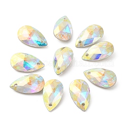 Faceted K9 Glass Rhinestone Charms, Imitation Austrian Crystal, Drop, Crystal AB, 16x9x5.5mm, Hole: 1.4mm