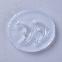 Moldes de silicona, moldes de resina, para resina uv, fabricación de joyas de resina epoxi, delfín, blanco, 75x66x10mm, delfín: 40x23 mm