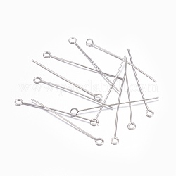 304 Stainless Steel Eye Pins, Stainless Steel Color, 35mm, Hole: 2mm, Pin: 0.6mm