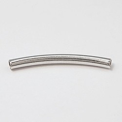 Бисера латунной трубки, изогнутые, платина, Размер : диаметром около 4 мм , 41 мм длиной, отверстие : 3.5 мм