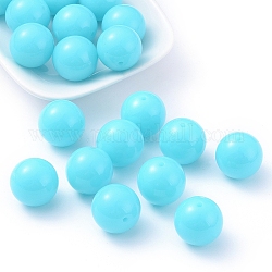 Perles acryliques , ronde, lumière bleu ciel, 20mm, Trou: 2~3mm