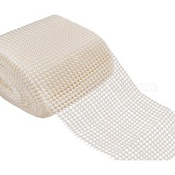 ABS-Kunststoffimitat Perlenbänder, creme-weiß, 110x2 mm, ca. 10 Yards / Rolle