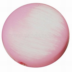 Colorful Resin Lentil Beads, Pink, Size: about 20mm in diameter, 9mm thick, hole: 2mm