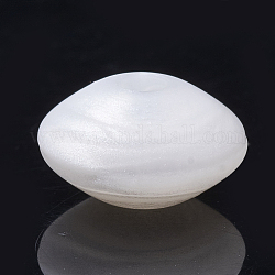 Perle di silicone ecologiche per uso alimentare, masticare perline per i denti, fare collane fai-da-te fai-da-te, rondelle, bianco, 12x6~7mm, Foro: 2 mm