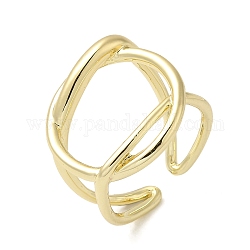 Polsini aperti in ottone, anello con nodo per donna, vero placcato oro 18k, misura degli stati uniti 6 1/2 (16.9mm), 4~20mm