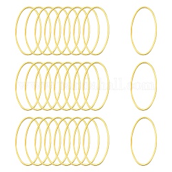 Anelli collegamenti in ottone, ovale, oro, circa 16 mm di larghezza, 30 mm di lunghezza, 1 mm di spessore