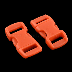 Pom rilascio laterale di plastica fibbie, fermagli braccialetto di sopravvivenza, arancione scuro, 29x15x6mm, Foro: 11x3.5 mm
