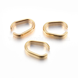 201 conectores de enlace rápido de acero inoxidable, anillos de enlace, dorado, 8.5x6.5x2.5mm