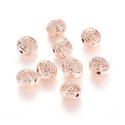 Perles en alliage, rose, or rose, 7x5mm, Trou: 1mm