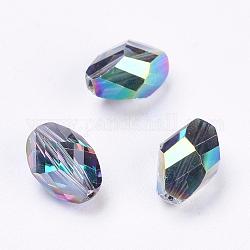 Perles d'imitation cristal autrichien, grade AAA, facette, ovale, colorées, 6x8mm, Trou: 0.7~0.9mm