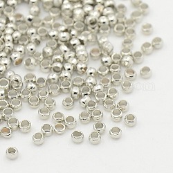 Perline ondulato in Ottone, cadmio & nichel &piombo libero, rondelle, colore nichel, circa2 mm di diametro, 1.2 mm di lunghezza, Foro: 1.2 mm