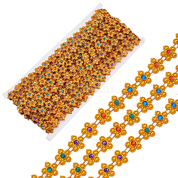 Hilo de guirnalda de adorno de cuentas de plástico, para decorar accesorios de ropa, flor, vara de oro, 1/2 pulgada (13.5 mm), alrededor de 9.84 yarda (9 m) / hebra
