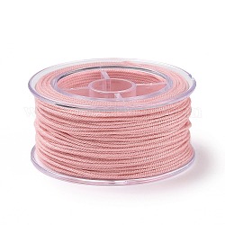 マクラメコットンコード  編組ロープ  プラスチックリール付き  壁掛け用  工芸  ギフト包装  ピンク  1mm  約30.62ヤード（28m）/ロール