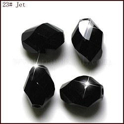Abalorios de cristal austriaco de imitación, aaa grado, facetados, bicono, negro, 10x13mm, agujero: 0.9~1 mm