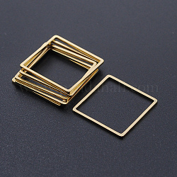 304 Edelstahl verbindet Ringe, Laserschnitt, Viereck, golden, 20x20x1 mm, Innengröße: 18x18 mm
