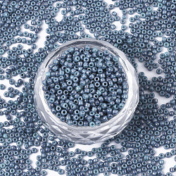 Cuentas de semillas redondas toho, 11/0, Abalorios de la semilla japonés, (1206) amatista turquesa opaco jaspeado, 11/0, 2x1.5mm, agujero: 0.7 mm, aproximamente 20000 unidades / bolsa, 100 g / bolsa