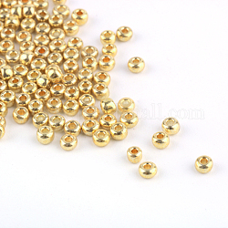 12/0グレードの丸いガラスシードビーズ  メタリックカラー  黄金メッキ  12/0  2x1.5mm  穴：0.5mm  約45000個/ポンド