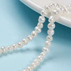 Culture des perles perles d'eau douce naturelles, Grade a, pomme de terre, floral blanc, 4~5mm, Trou: 0.8mm, Environ 75~80 pcs/chapelet, 13.58 pouce