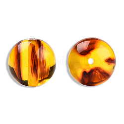 Perle di ambra imitazione resina, tondo, cioccolato, 20x19mm, Foro: 2~2.4 mm