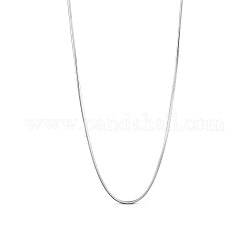 SHEGRACE Rhodium Plated 925 Sterling Silver Snake Chain Necklaces, with S925 Stamp, Platinum, 17.7 inch(45cm)0.8mm