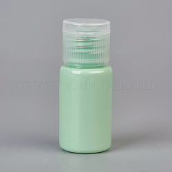 10ml Macaron Color PET Plastic Empty Flip Cap Bottles, with PP Plastic Lids, for Travel Liquid Cosmetic Sample Storage, Pale Green, 5.7x2.3cm, Capacity: 10ml(0.34 fl. oz)