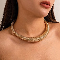 Collane girocollo con catene di serpenti rotonde in ferro, oro, diametro interno: 5.12 pollice (13 cm)