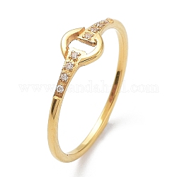 Chapado en iones (ip) 304 anillo de acero inoxidable con forma de anillo y circonita cúbica, dorado, diámetro interior: 17.2 mm