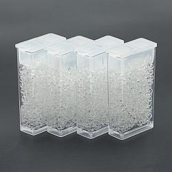 12/0 mgb di perle di vetro matsuno, perline giapponesi, perline rotonde in vetro perforato di rocailles, chiaro, 2x1mm, foro: 0.5mm, circa 900pcs / scatola, peso netto: circa 10g / scatola