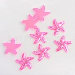 Абс пластмассовые имитационные жемчужные кабошоны, морская звезда / морские звезды, ярко-розовый, 18x19x2 мм, около 1000 шт / упаковка