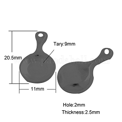 Tibetan Style Pendants, Kitchen Utensil Pendants, Frying Pan, Cadmium Free & Lead Free, Gunmetal, 20.5x11x2.5mm, Hole: 2mm