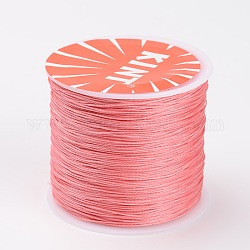 Runde gewachsten Polyester Schnüre, rosa, 0.6 mm, ca. 76.55 Yard (70m)/Rolle