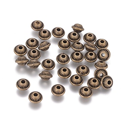 Tibetan Style Alloy Spacer Beads, Bicone, Lead Free & Nickel Free & Cadmium Free, Antique Bronze, 7x5mm, Hole: 1.5mm