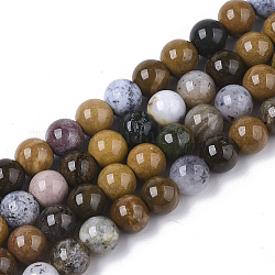 Chapelets de perles en jaspe d'océan naturelle, ronde, 6mm, Trou: 1mm, Environ 66 pcs/chapelet, 15.75 pouce (40 cm)