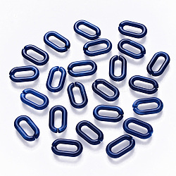 Acryl-Verknüpfung Ringe, Quick-Link-Anschlüsse, für die Herstellung von Schmuckkabeln, Nachahmung Edelstein-Stil, Oval, Mitternachtsblau, 14x8.5x2.5 mm, Innendurchmesser: 9x3 mm