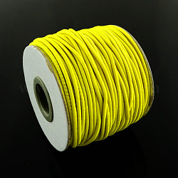 Round Elastic Cord, with Nylon Outside and Rubber Inside, Gold, 2mm, about 43.74 yards(40m)/roll