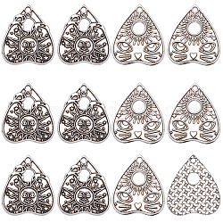 Sunnyclue 40 pz 2 pendenti in lega di stile tibetano, cadmio & nichel &piombo libero, argento antico, 26x22.5x1.5mm, Foro: 1.8 mm