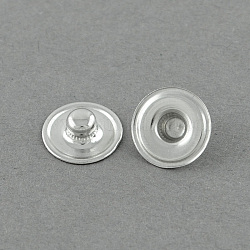 Ottone risultati bottone a pressione, stallone, rotondo e piatto, platino, 12x4mm, knob: 4.5mm